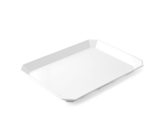 etal-shop.com - Plat octogone, en mélamine, blanc. 30 x 40 x 3 cm