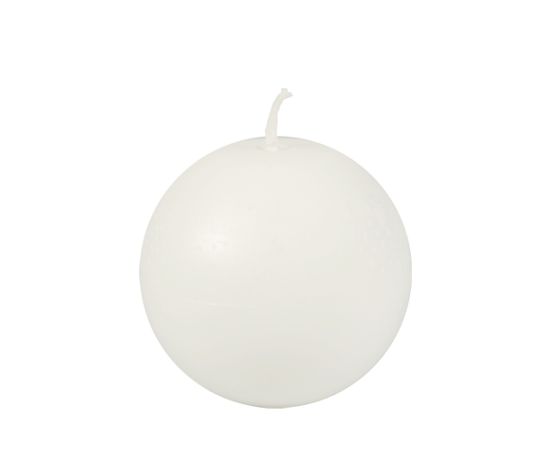 etal-shops.com - Bougie boule D80 mm blanc en 100 % stéarine par 12