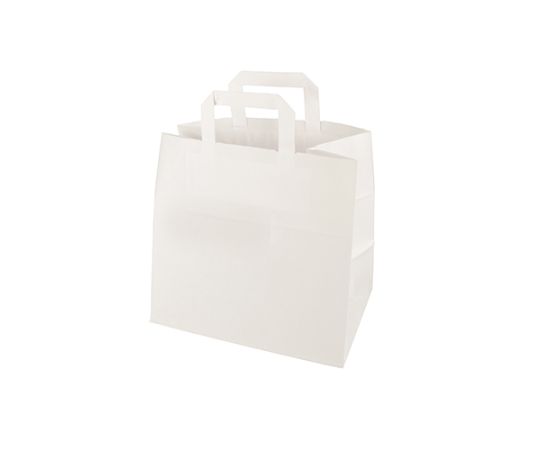 etal-shops.com - Sac en papier 25 cm x 26 cm x 17 cm blanc avec anses et code EAN par 250
