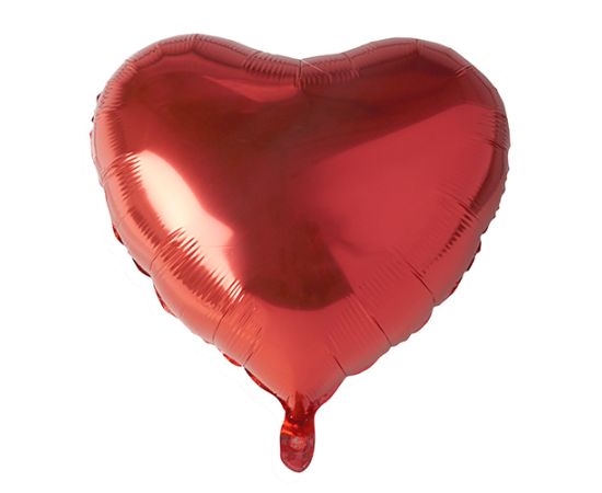 etal-shops.com - Ballon aluminium D45 cm rouge ''Coeur'' par 24