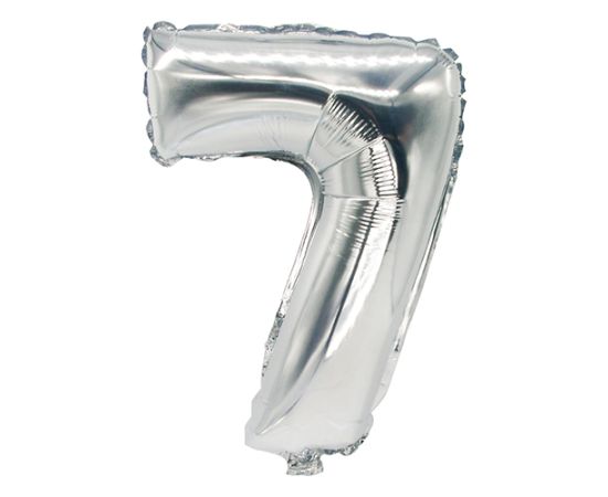 etal-shop.com - Ballon aluminium 35 cm x 20 cm argent ''7'' par 24