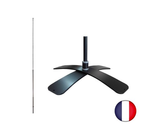 etal-shop.com - Kit Tramontane spécial grand vent avec pied métal et mât pour drapeau INTERFLAG®