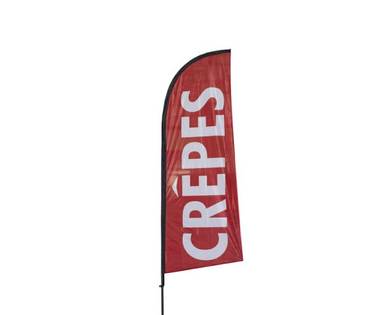 etal-shop.com - Drapeau publicitaire "CRÈPES" de dimensions 225 x 85 cm avec mât