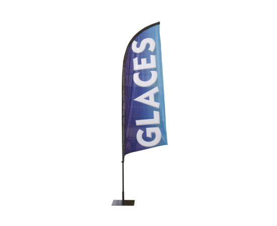 etal-shops.com - Drapeau "GLACES" de dimensions 225x85 cm avec kit