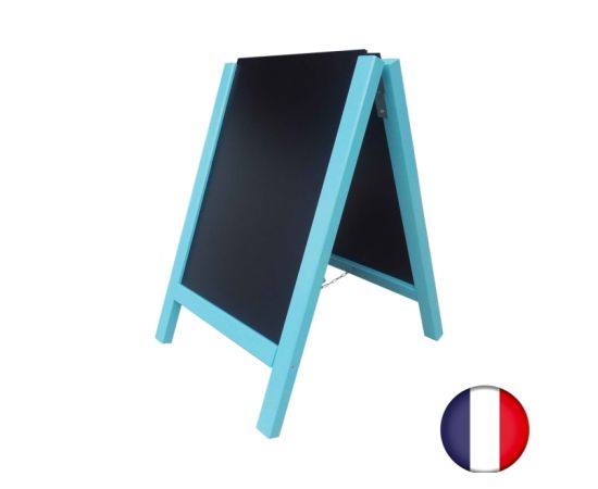etal-shop.com - Chevalet trottoir avec 2 ardoises amovibles cadre bleu ciel dimensions 90x58 cm