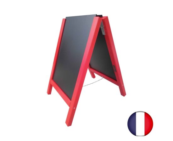 etal-shop.com - Chevalet trottoir avec 2 ardoises amovibles cadre rouge garance dim 90 x 58 cm