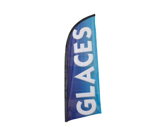 etal-shop.com - Drapeau publicitaire "GLACES" de dimensions 225 x 85 cm