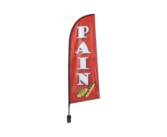 etal-shops.com - Drapeau "PAIN" de dimensions 225 x 85 cm avec son kit support mural et mât