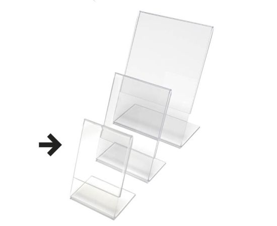 etal-shops.com - Chevalets transparents verticaux pour étiquettes, Couleur: Transparent, Dimensions produits(variants): 6X4 cm