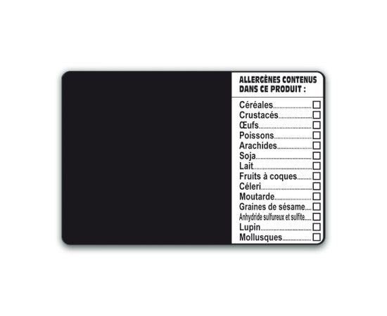 etal-shops.com - Etiquettes NOIRES avec allergènes, Couleur: Noir, Dimensions produits(variants): 8X6 cm, Support: Sans pic
