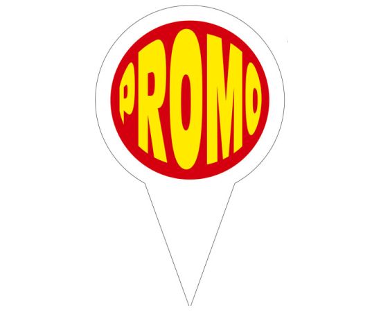 etal-shops.com - Etiquettes rigides "PROMO" avec pique en forme