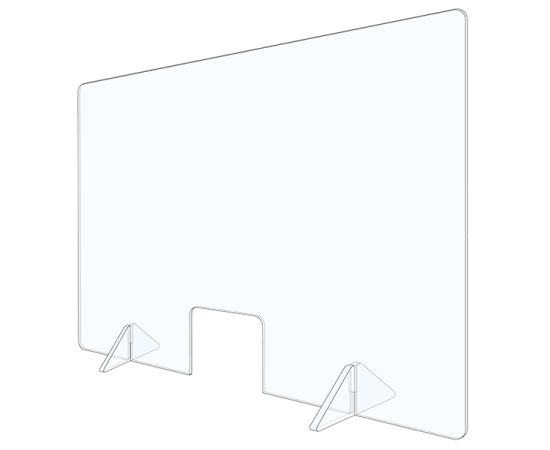etal-shops.com - Protection caisse plexiglass ouverture 20x15 cm