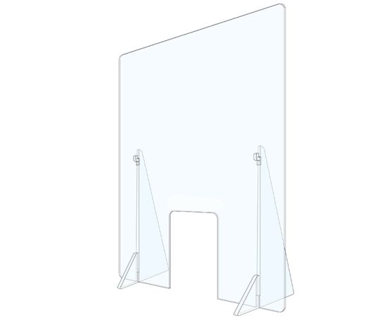 etal-shops.com - Protection caisse plexiglass 68x100 cm ouverture 20x30 cm