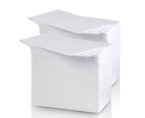 etal-shops.com - 500 cartes blanches PVC alimentaire 0.76 86 x 54 mm