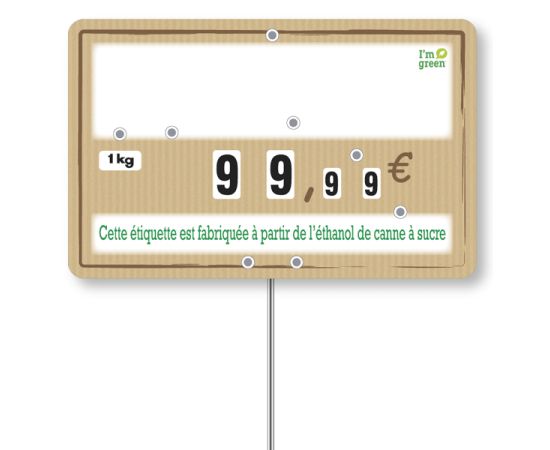 etal-shops.com - Etiquettes Contact  N°3 KRAFT "I'm green" avec pique inox