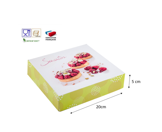 etal-shops.com - Boites à  tarte en carton décor "Evan" x 50 PAPA France