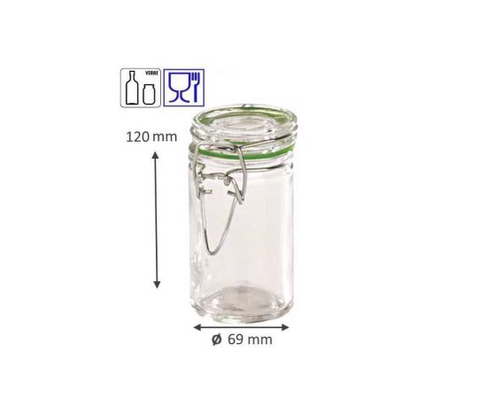 etal-shops.com - Verrine mini bocaux en verre avec couvercle de couleur transparent 69 mm x 120 mm x 200 mL x 24 PAPA France
