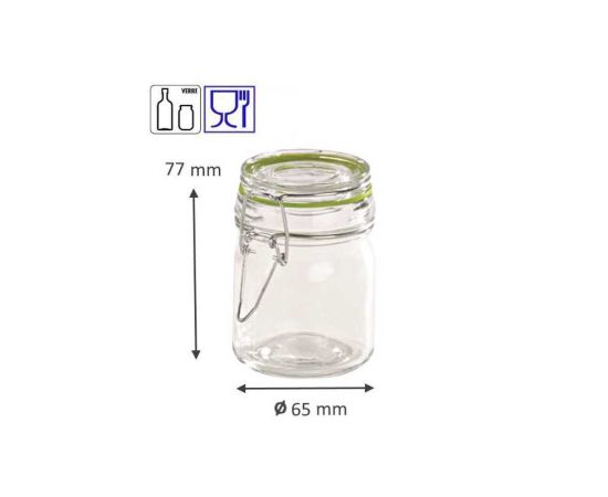 etal-shops.com - Verrine mini bocaux en verre avec couvercle de couleur transparent 65 mm x 77 mm x 100 mL x 24 PAPA France