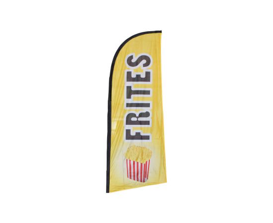 etal-shops.com - Drapeau publicitaire "FRITES" (jaune) de dimensions 225 x 85 cm