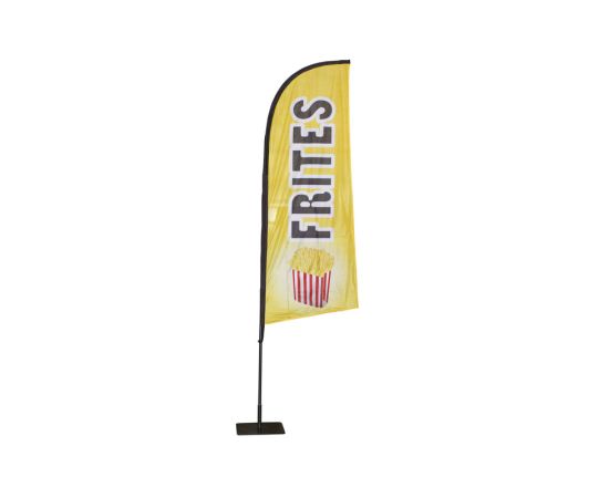 etal-shops.com - Drapeau "FRITES" jaune dimension 225x85cm avec kit