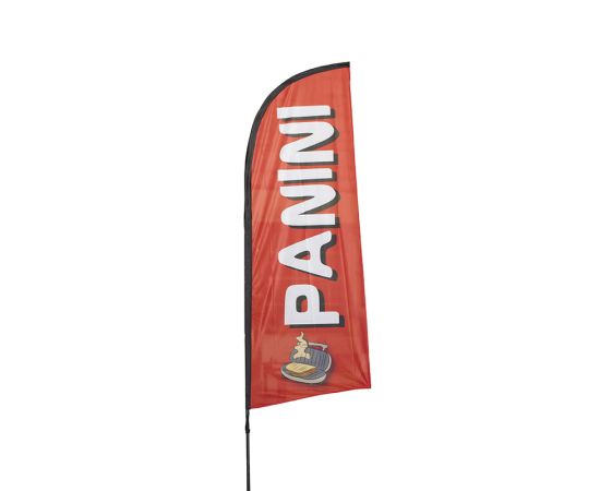 etal-shops.com - Drapeau publicitaire "PANINI" de dimensions 225 x 85 cm avec mât