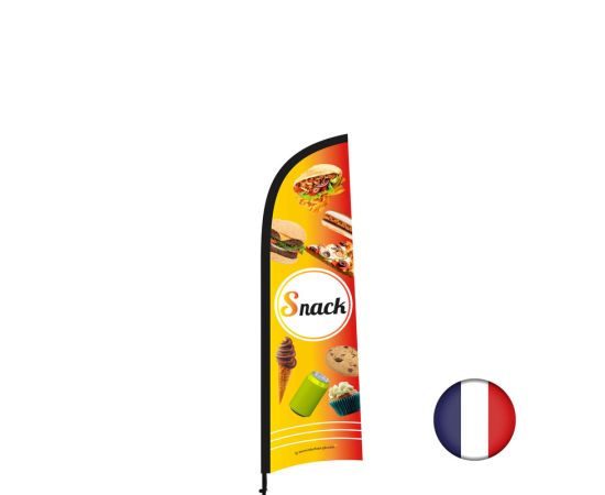 etal-shops.com - Drapeau publicitaire "Snack" de dimensions 230 x 70 cm