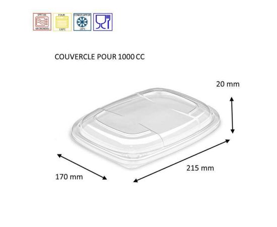 etal-shops.com - Couvercle micro-ondable pour barquettes cookipack 1000 cc x 320 PAPA France