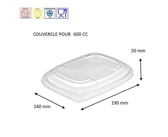etal-shops.com - Couvercle micro-ondable pour barquettes cookipack 600 cc x 480 PAPA France