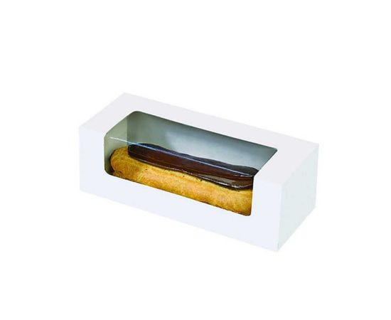 etal-shops.com - Boite pâtissière pour éclair de couleur blanche en carton 17 cm x 6 cm x 6 cm x 50 PAPA France