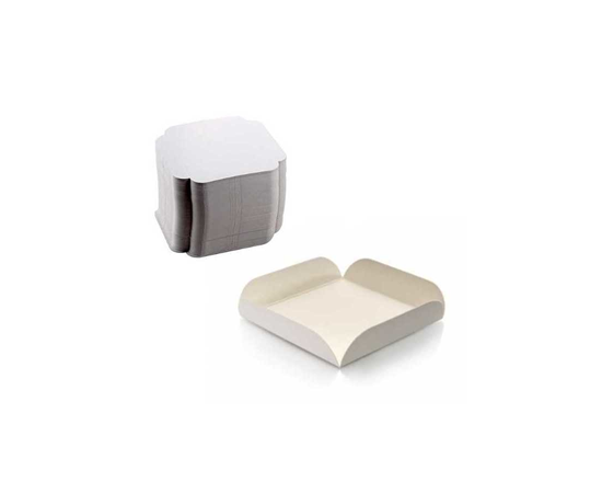 etal-shops.com - Support carton blanc carré rainé 15 CM X 250 piéces PAPA France