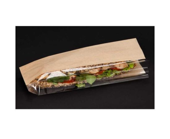 etal-shops.com - Sac sandwich ingraissable kraft brun fenêtre latérale x 1000 GAULT & FREMONT