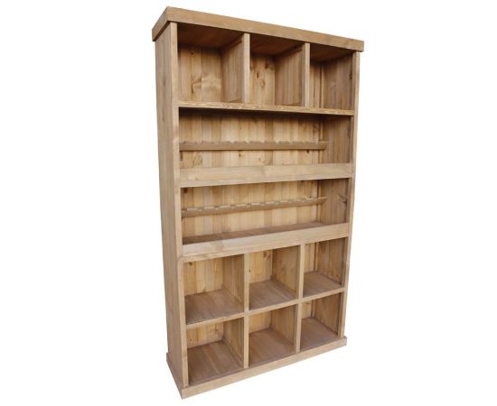 etal-shops.com - meuble presentoir caviste pin 9 cases 2 etageres madera couleur - miel