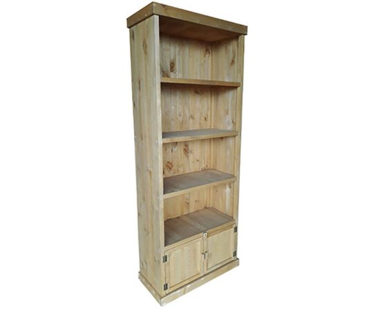 etal-shops.com - meuble presentoir pin 4 etageres 2 portes madera couleur - miel