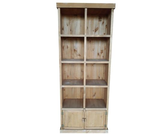 etal-shops.com - meuble presentoir pin 8 cases 2portes madera couleur - miel