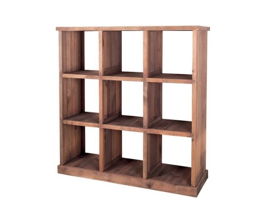 etal-shops.com - meuble presentoir pin 9 cases madera couleur - gris, Couleur: Gris