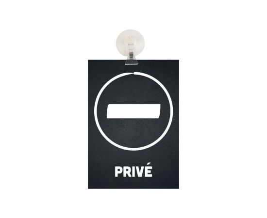 etal-shops.com - Panneau PVC "PRIVÉ" fond noir format A5 avec fixation ventouse, Shipping Google: FR::Standard:10.68 EUR, Couleur: Noir, Couleur du cadre: Noir