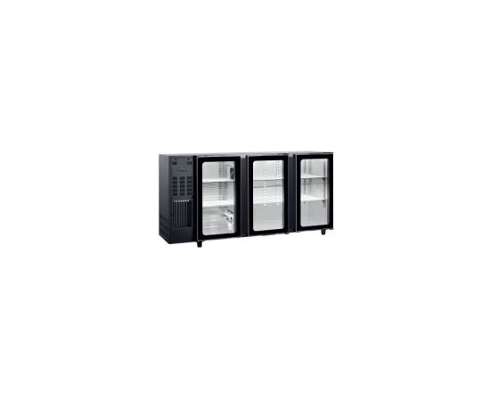 etal-shops.com - Arrière bar skinplate noir groupe logé 3 portes vitrées 1775 mm - SeriaPro