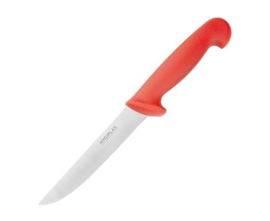 etal-shops.com - Couteau à désosser à lame rigide rouge 150 mm - Hygiplas