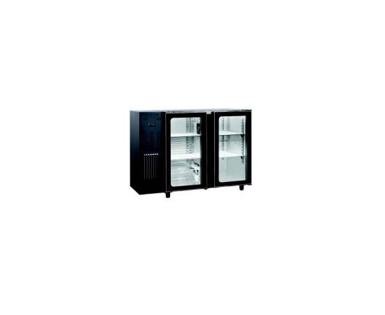 etal-shops.com - Frigo bar skinplate noir avec groupe 2 portes vitrées 1455 mm - SeriaPro