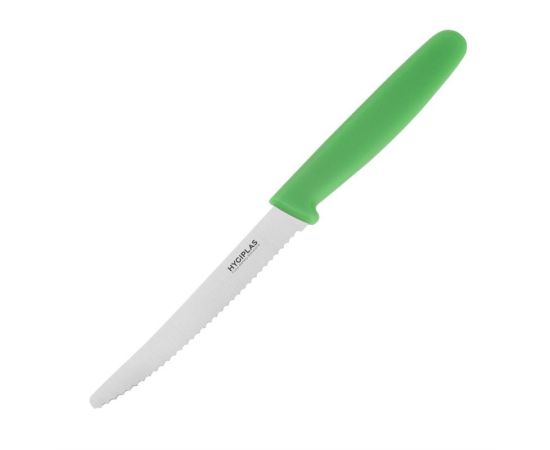 etal-shops.com - Couteau à tomates denté vert 100 mm - Hygiplas