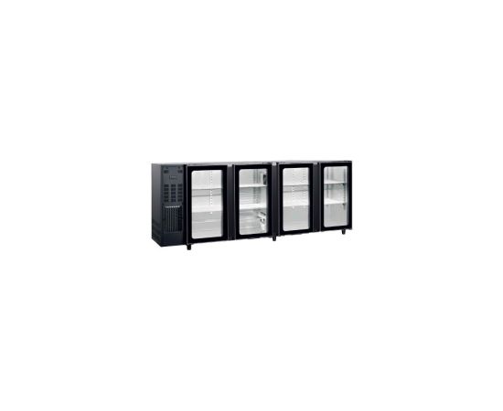 etal-shops.com - Arrière bar skinplate noir avec groupe 4 portes vitrées 2675 mm - SeriaPro