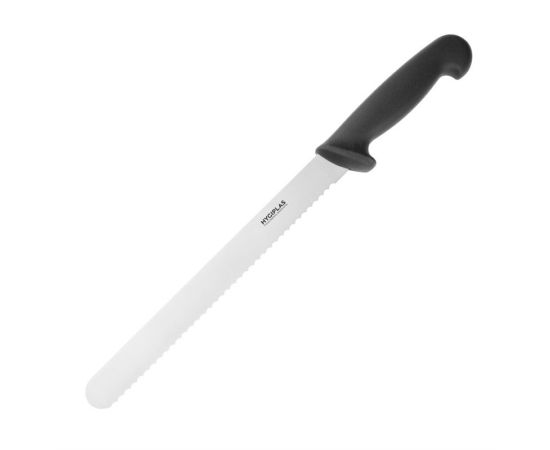 etal-shops.com - Couteau à trancher denté noir 255 mm - Hygiplas