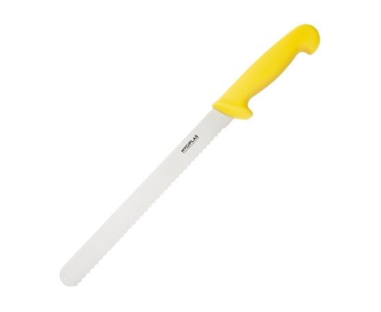 etal-shops.com - Couteau à trancher denté jaune 255 mm - Hygiplas