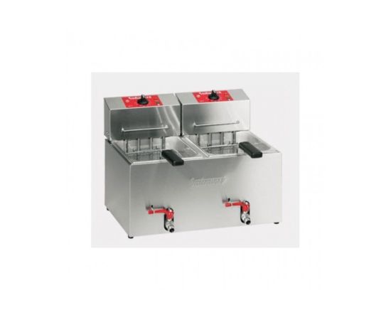 etal-shops.com - Friteuse de table 2x 7 L professionnelle - 2x 4.6 kW - avec robinet - Valentine