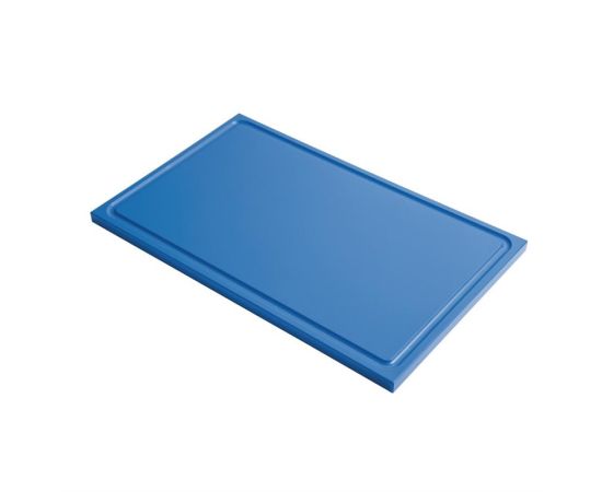 etal-shops.com - Planche à découper avec rigole GN1/1 en polyéthylène haute densité  bleue - Gastro M