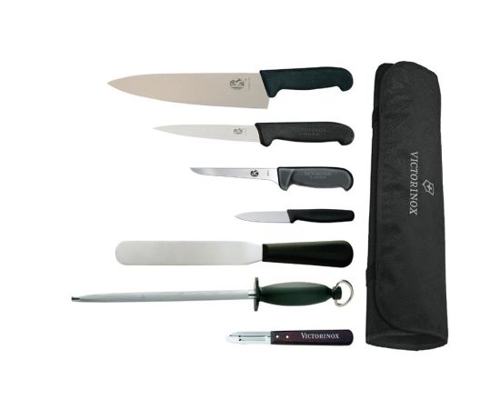 etal-shops.com - Ensemble de couteaux Hygiplas et Vogue avec couteau chef 21,5 cm et étui - Victorinox