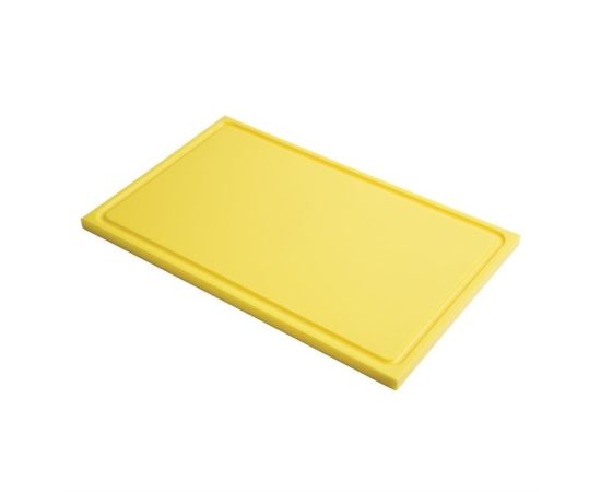 etal-shops.com - Planche à découper avec rigole GN1/2 en polyéthylène haute densité  jaune - Gastro M