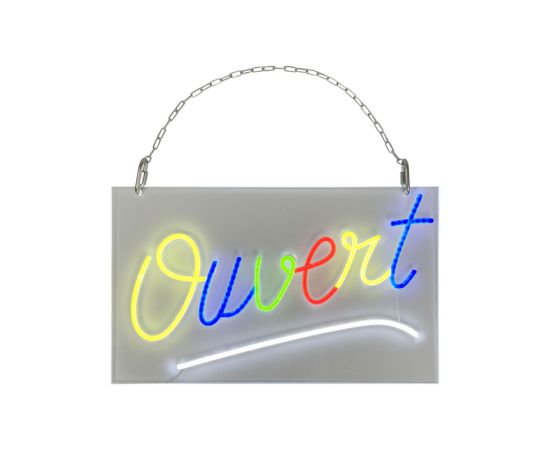etal-shops.com - Enseigne lumineuse LED intérieur "Ouvert" en plexi avec batterie 9 800 mAh - Fabrication française
