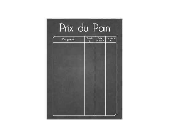 etal-shops.com - Panneau "PRIX DU PAIN" format A1