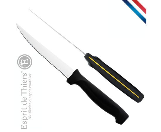etal-shops.com - couteau steak microdenté. filet jaune.  11 cm